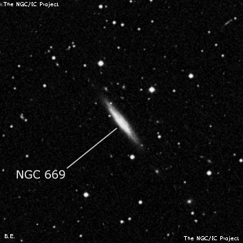 NGC 669 - галактика. Описание NGC 669:, Галактика в созвездии Треугольник