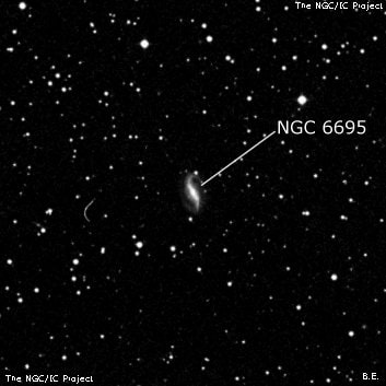 NGC 6695 - спиральная галактика с баром. Описание NGC 6695:, Галактика в созвездии Лира