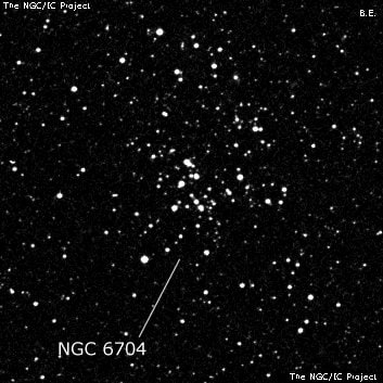 NGC 6704 - рассеянное скопление звёзд. Описание NGC 6704:, Рассеянное скопление в созвездии Щит