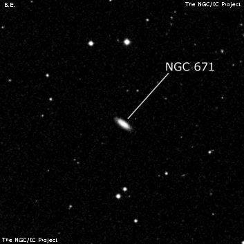 NGC 671 - галактика. Описание NGC 671:, Галактика в созвездии Овен