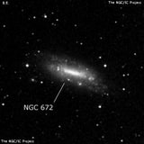 NGC 672 - спиральная галактика с баром. Описание NGC 672:, Галактика в созвездии Треугольник