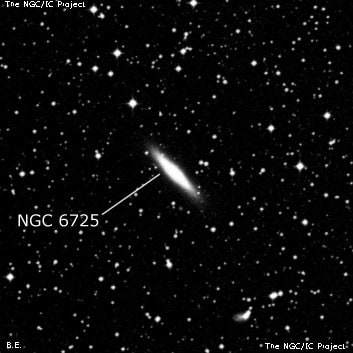 NGC 6725 - линзовидная галактика. Описание NGC 6725:, Галактика в созвездии Телескоп