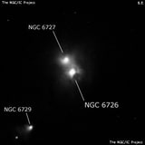 NGC 6726 - туманность. Описание NGC 6726:, Отражательная туманность в созвездии Южная Корона