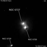 NGC 6727 - туманность. Описание NGC 6727:, Отражательная туманность в созвездии Южная Корона