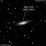 NGC 674 - спиральная галактика с баром. Описание NGC 674:, Объект глубокого космоса в созвездии Овен
