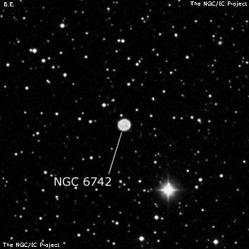 NGC 6742 - планетарная туманность. Описание NGC 6742:, Планетарная туманность в созвездии Дракон