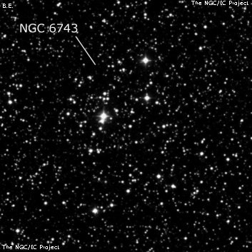 NGC 6743 - группа звёзд. Описание NGC 6743:, Рассеянное скопление в созвездии Лира