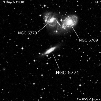 NGC 6771 - спиральная галактика с баром. Описание NGC 6771:, Галактика в созвездии Павлин