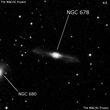 NGC 678 - спиральная галактика с баром. Описание NGC 678:, Галактика в созвездии Овен