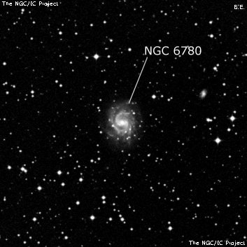 NGC 6780 - спиральная галактика с баром. Описание NGC 6780:, Галактика в созвездии Телескоп