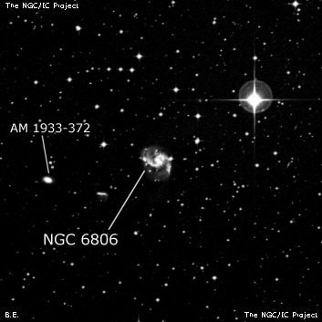 NGC 6806 - спиральная галактика с баром. Описание NGC 6806:, Галактика в созвездии Стрелец