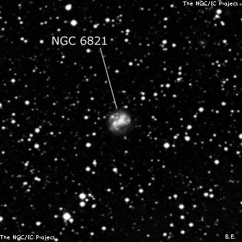 NGC 6821 - спиральная галактика с баром. Описание NGC 6821:, Галактика в созвездии Орел