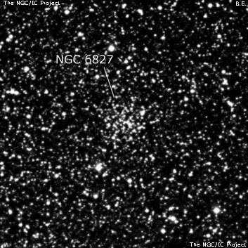 NGC 6827 - рассеянное скопление звёзд. Описание NGC 6827:, Рассеянное скопление в созвездии Лисичка