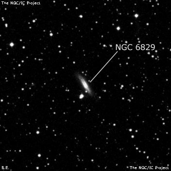 NGC 6829 - спиральная галактика. Описание NGC 6829:, Галактика в созвездии Дракон