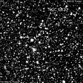 NGC 6830 - рассеянное скопление звёзд. Описание NGC 6830:, Рассеянное скопление в созвездии Лисичка