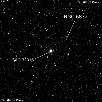 NGC 6832 - группа звёзд. Описание NGC 6832:, Рассеянное скопление в созвездии Лебедь