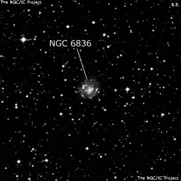NGC 6836 - спиральная галактика с баром. Описание NGC 6836:, Галактика в созвездии Стрелец