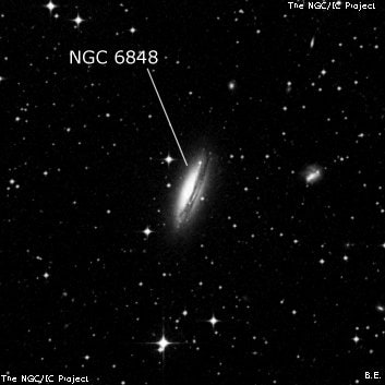 NGC 6848 - спиральная галактика. Описание NGC 6848:, Галактика в созвездии Телескоп