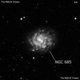 NGC 685 - спиральная галактика с баром. Описание NGC 685:, Галактика в созвездии Эридан