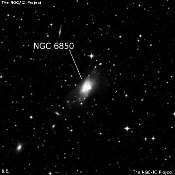 NGC 6850 - спиральная галактика с баром. Описание NGC 6850:, Галактика в созвездии Телескоп