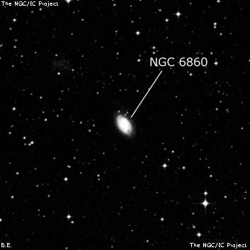NGC 6860 - спиральная галактика. Описание NGC 6860:, Галактика в созвездии Павлин