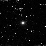 NGC 687 - линзовидная галактика. Описание NGC 687:, Галактика в созвездии Андромеда