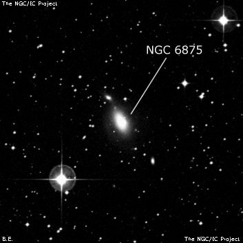NGC 6875 - спиральная галактика с баром. Описание NGC 6875:, Галактика в созвездии Телескоп