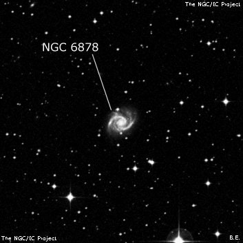NGC 6878 - спиральная галактика с баром. Описание NGC 6878:, Галактика в созвездии Стрелец
