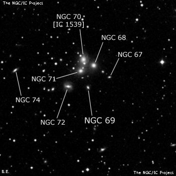 NGC 69 - спиральная галактика с баром. Описание NGC 69:, Галактика в созвездии Андромеда