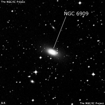 NGC 6909 - эллиптическая галактика. Описание NGC 6909:, Галактика в созвездии Телескоп