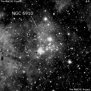 NGC 6910 - рассеянное скопление звёзд. Описание NGC 6910:, Рассеянное скопление в созвездии Лебедь