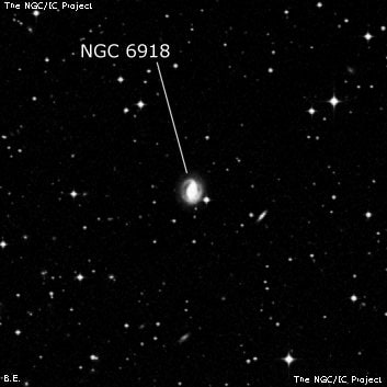 NGC 6918 - спиральная галактика с баром. Описание NGC 6918:, Галактика в созвездии Индеец