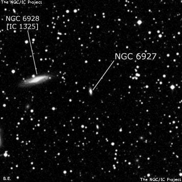NGC 6927 - линзовидная галактика. Описание NGC 6927:, Галактика в созвездии Дельфин