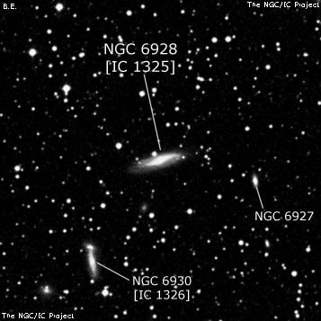 NGC 6928 - спиральная галактика с баром. Описание NGC 6928:, Галактика в созвездии Дельфин