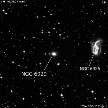 NGC 6929 - линзовидная галактика. Описание NGC 6929:, Галактика в созвездии Орел