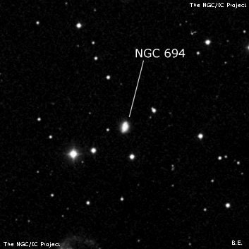 NGC 694 - галактика. Описание NGC 694:, Галактика в созвездии Овен