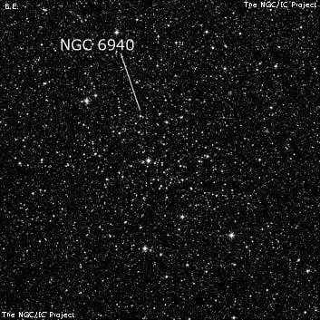 NGC 6940 - рассеянное скопление звёзд. Описание NGC 6940:, Рассеянное скопление в созвездии Лисичка