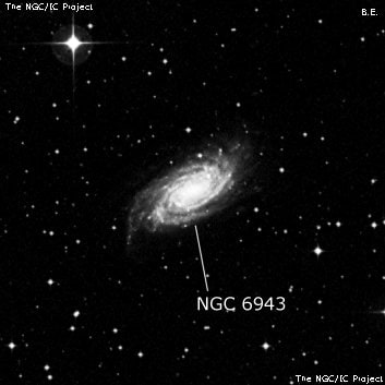 NGC 6943 - спиральная галактика с баром. Описание NGC 6943:, Галактика в созвездии Павлин