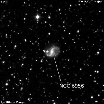 NGC 6956 - спиральная галактика с баром. Описание NGC 6956:, Галактика в созвездии Дельфин