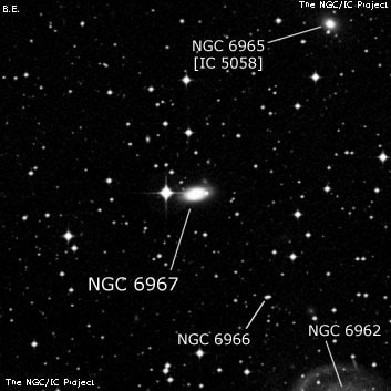 NGC 6967 - линзовидная галактика. Описание NGC 6967:, Галактика в созвездии Водолей