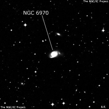 NGC 6970 - спиральная галактика с баром. Описание NGC 6970:, Галактика в созвездии Индеец