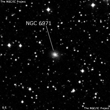 NGC 6971 - спиральная галактика. Описание NGC 6971:, Галактика в созвездии Дельфин