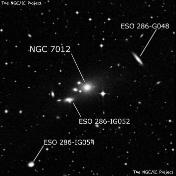 NGC 7012 - эллиптическая галактика. Описание NGC 7012:, Галактика в созвездии Микроскоп