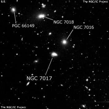 NGC 7017 - линзовидная галактика. Описание NGC 7017:, Галактика в созвездии Козерог