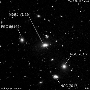 NGC 7018 - эллиптическая галактика. Описание NGC 7018:, Галактика в созвездии Козерог