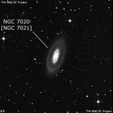 NGC 7020 - спиральная галактика с баром. Описание NGC 7020:, Объект глубокого космоса в созвездии Павлин