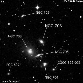 NGC 703 - галактика. Описание NGC 703:, Галактика в созвездии Андромеда