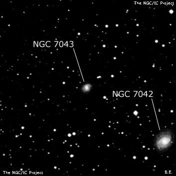 NGC 7043 - спиральная галактика с баром. Описание NGC 7043:, Галактика в созвездии Пегас