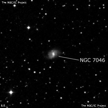 NGC 7046 - спиральная галактика с баром. Описание NGC 7046:, Галактика в созвездии Малый Конь