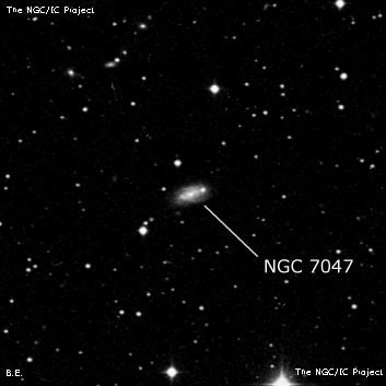 NGC 7047 - спиральная галактика с баром. Описание NGC 7047:, Галактика в созвездии Водолей